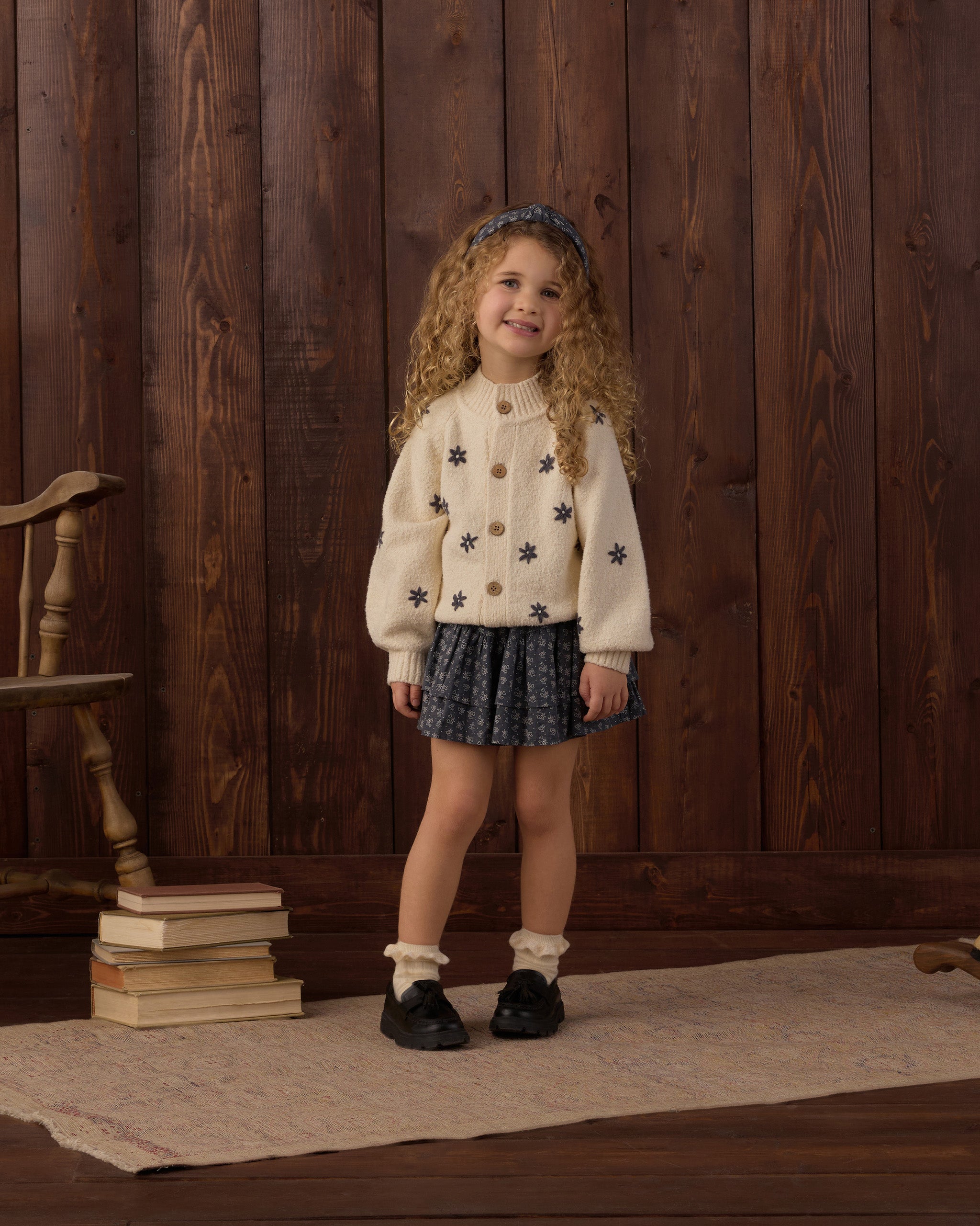 Rylee + Cru Tulip Cardigan - Midnight Daisy
