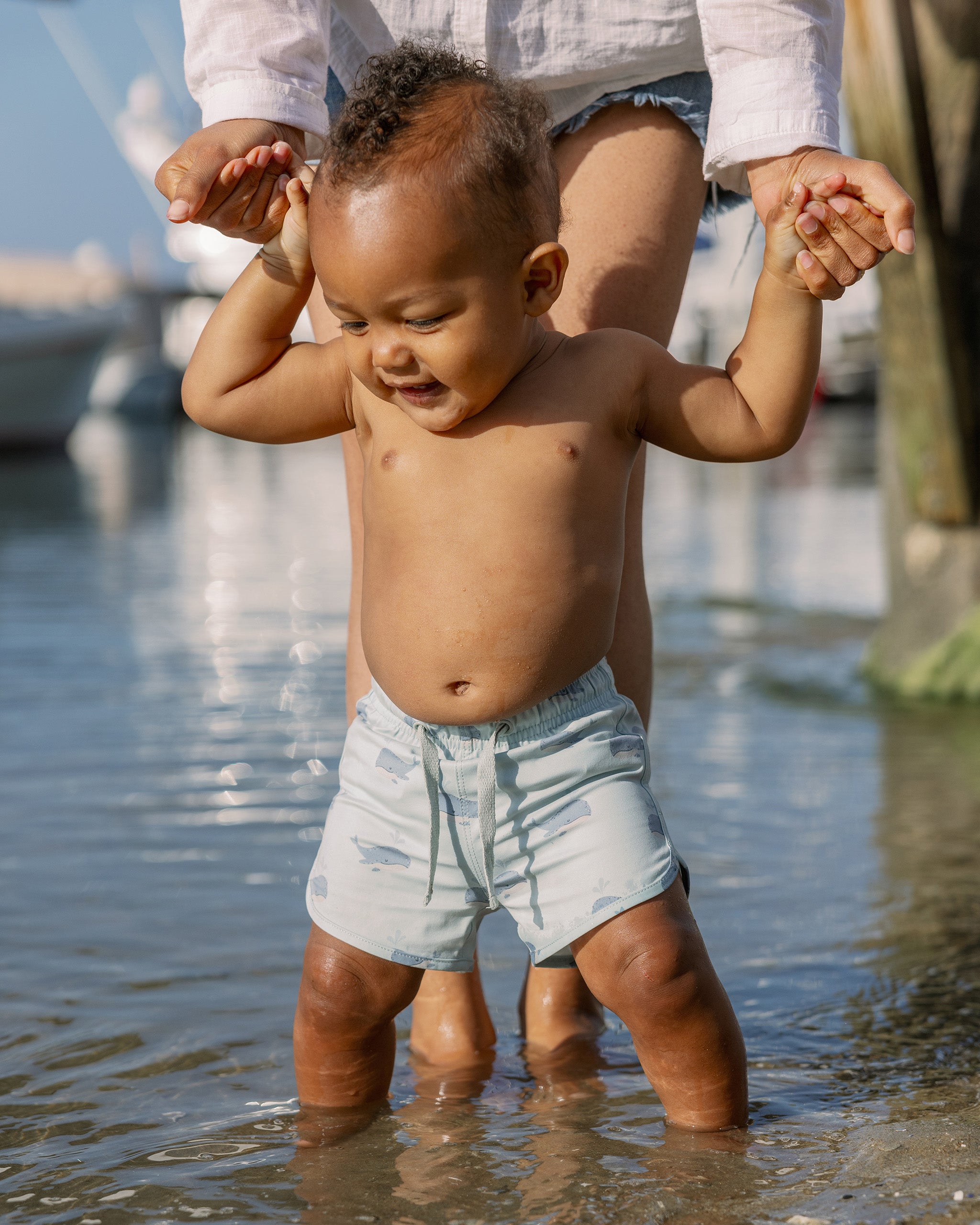 Rylee + Cru Swim Trunk - Whales