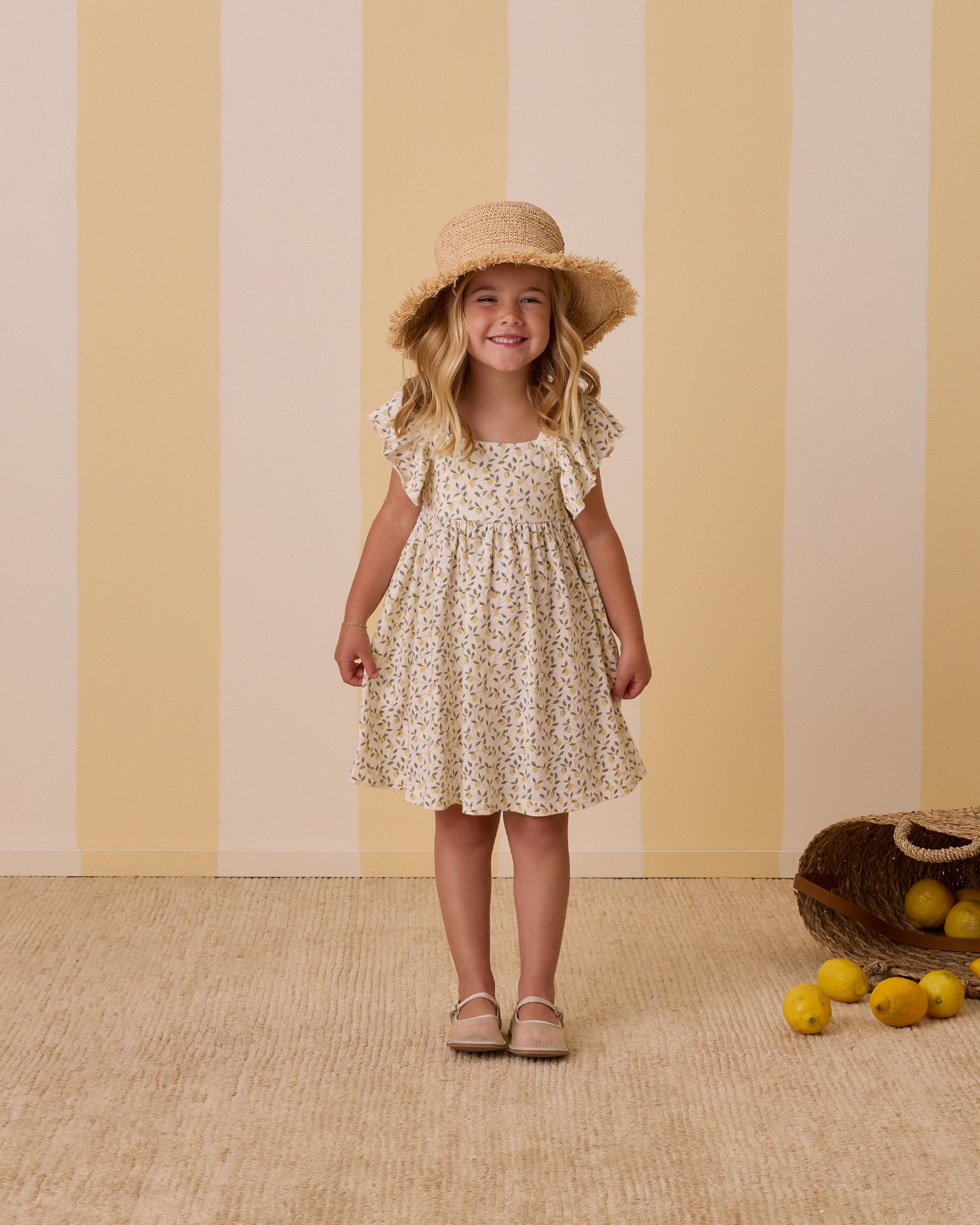 Rylee + Cru Mariposa Dress - Lemons