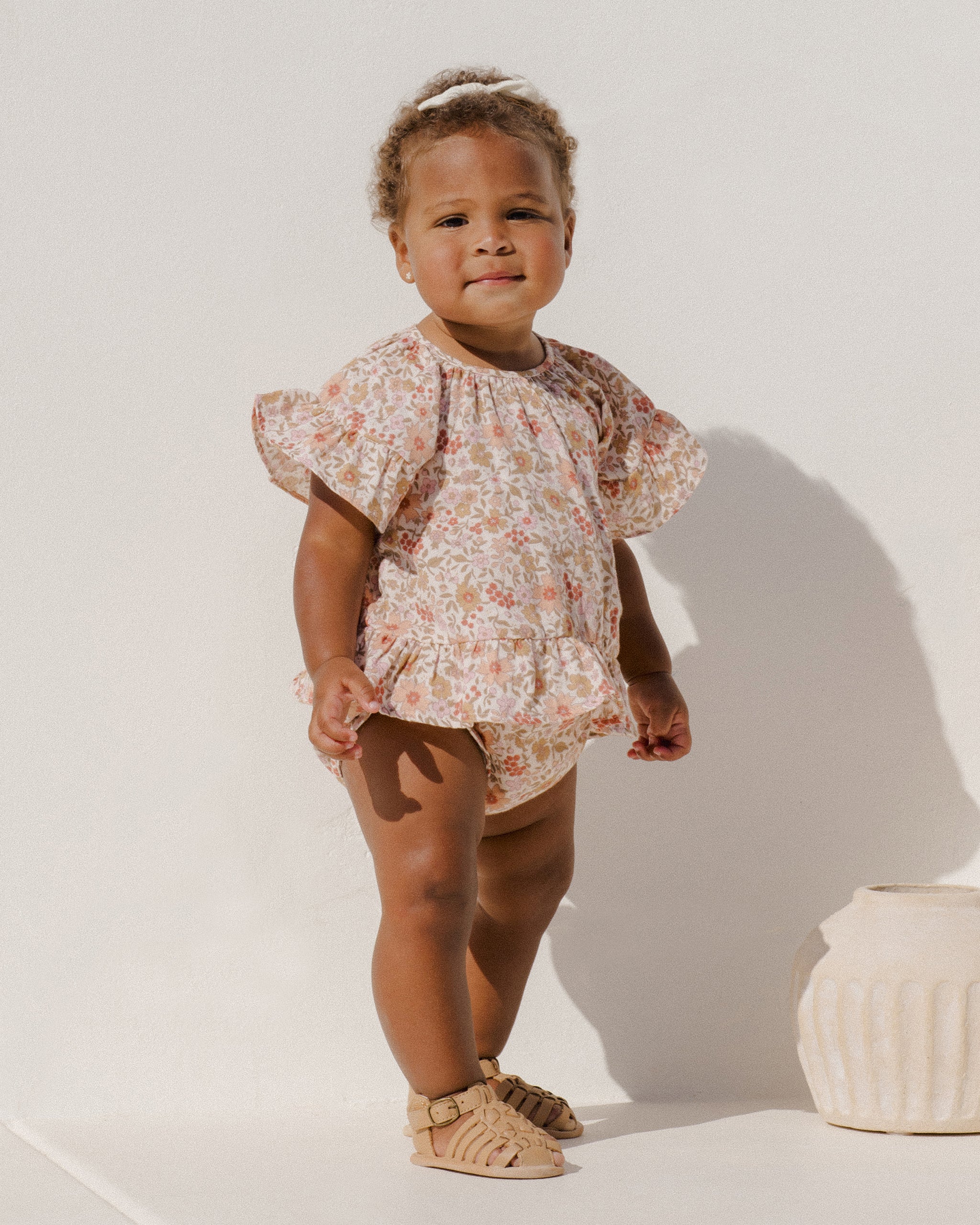 Rylee + Cru Butterfly Top + Bloomer Set - Pink Gardenia