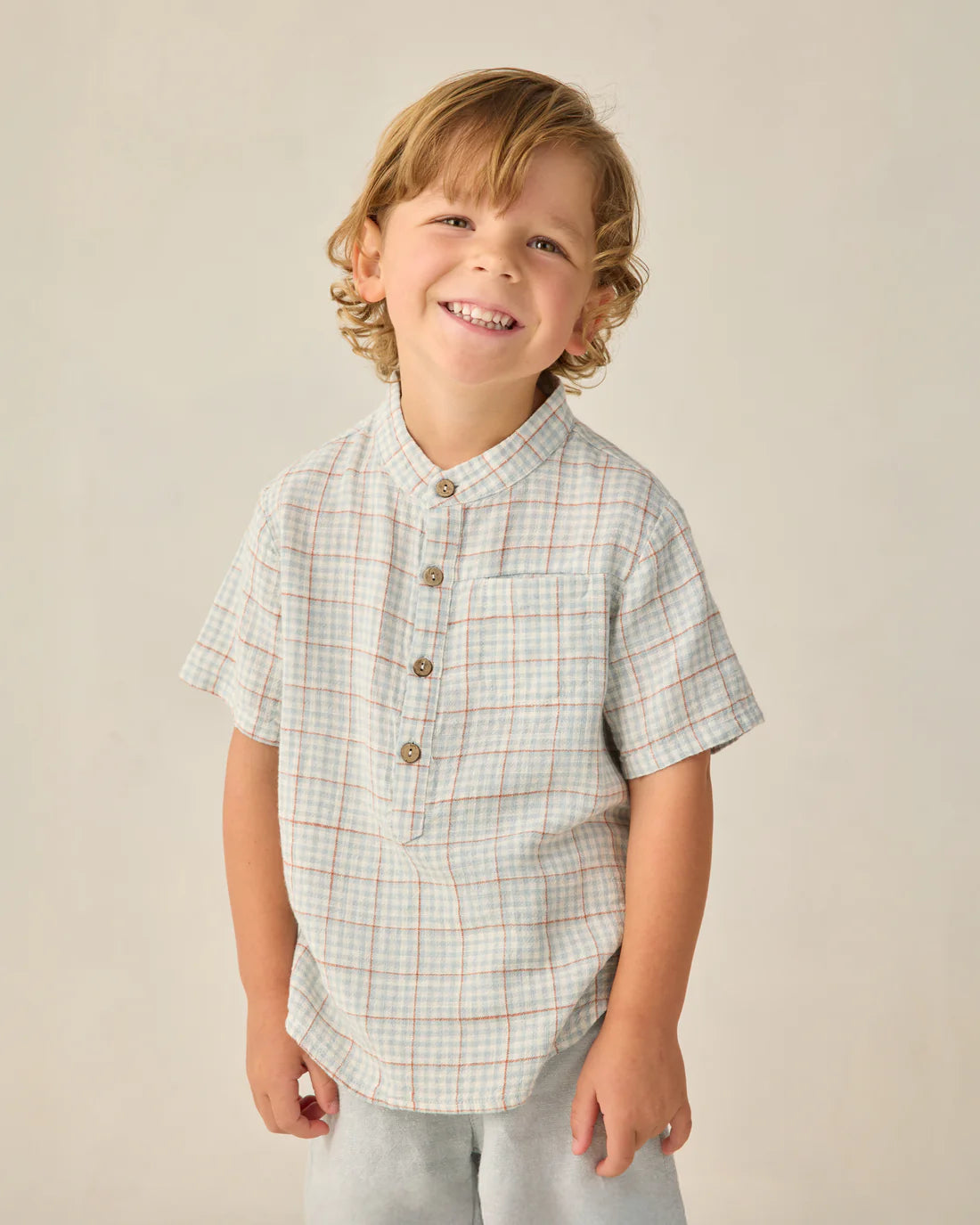 Rylee + Cru Mason Shirt - Light Blue Plaid