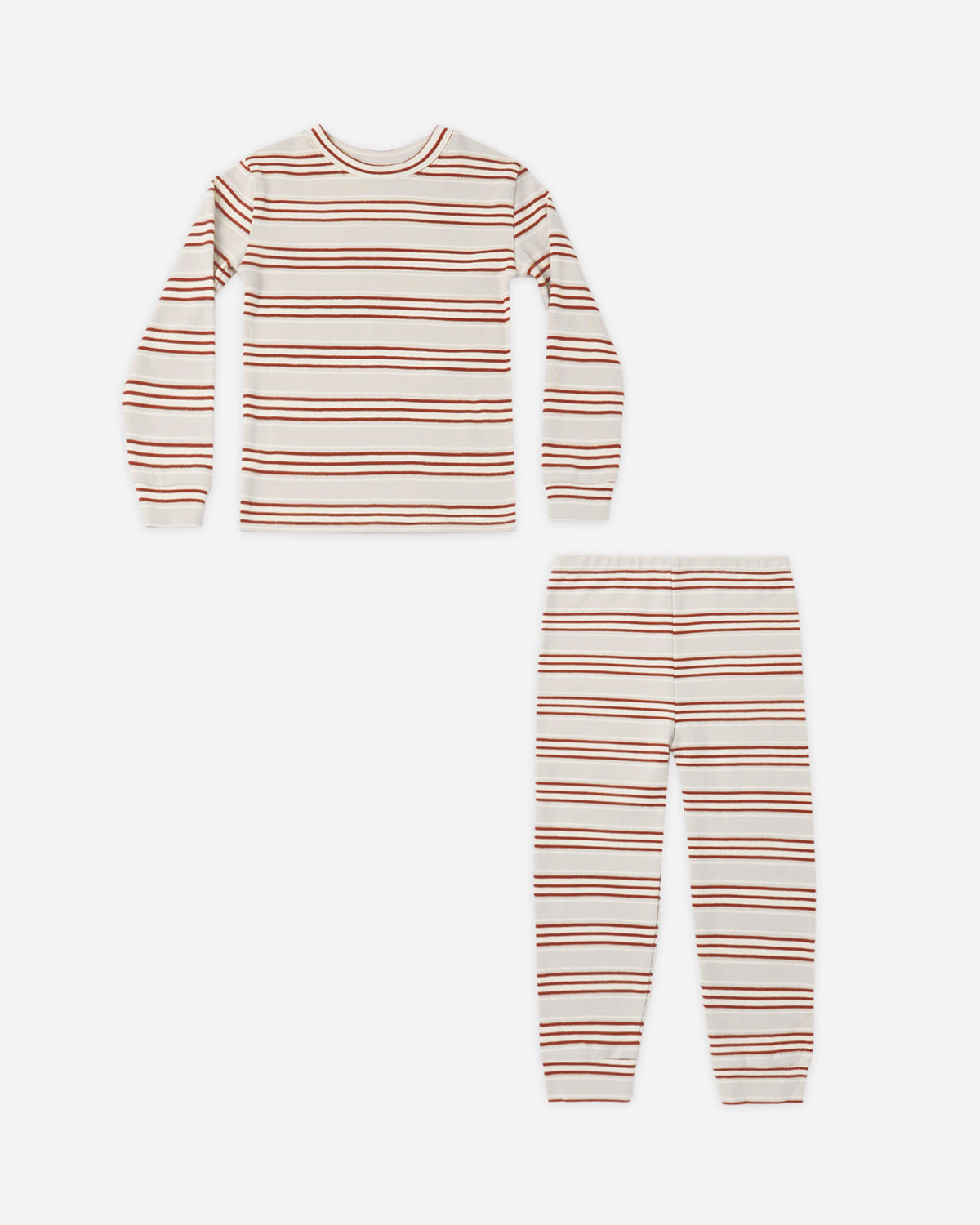 Rylee + Cru Organic Long Sleeve Pajama Set - Holiday Stripe