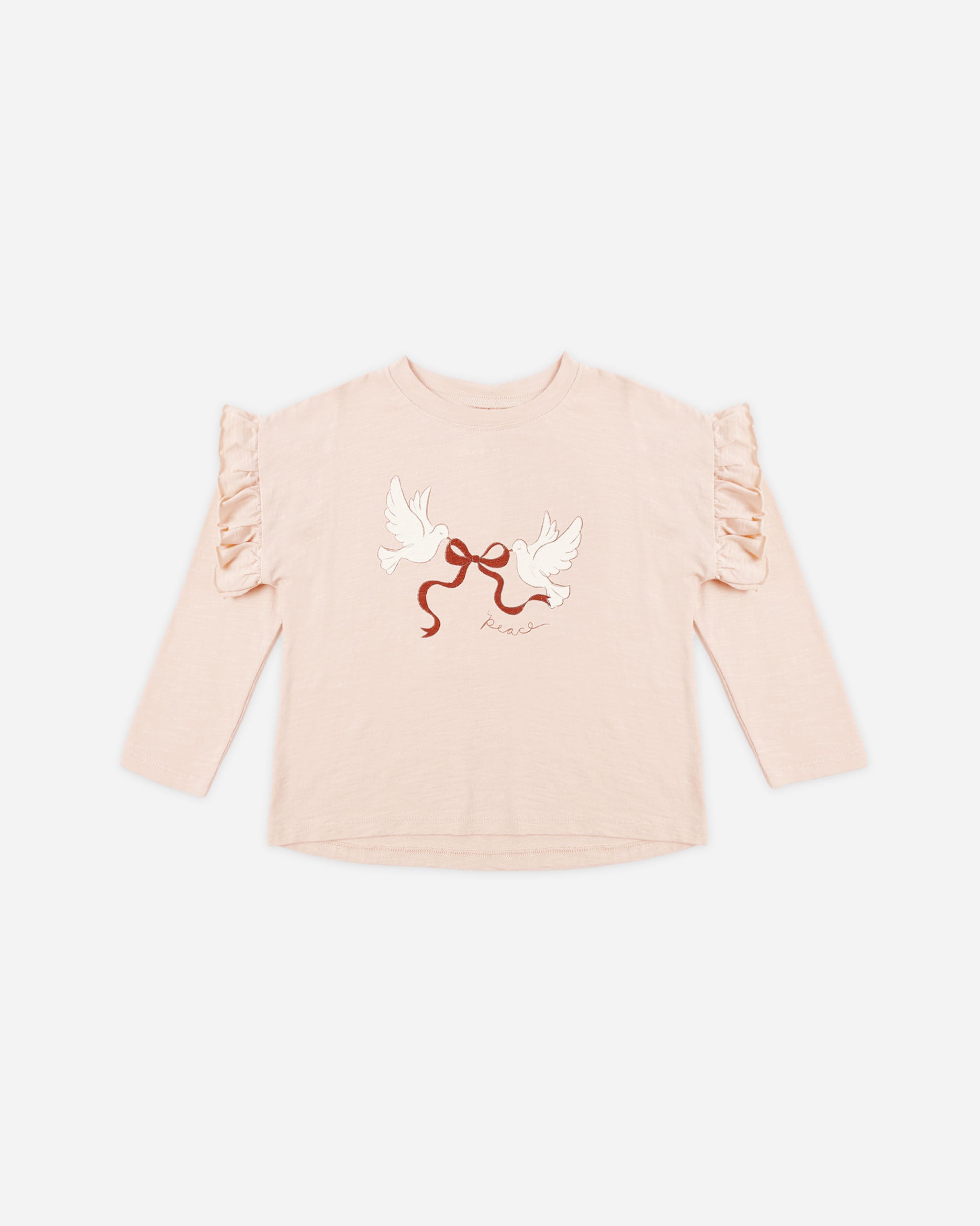 Rylee + Cru Ruffle Long Sleeve Tee - Peace