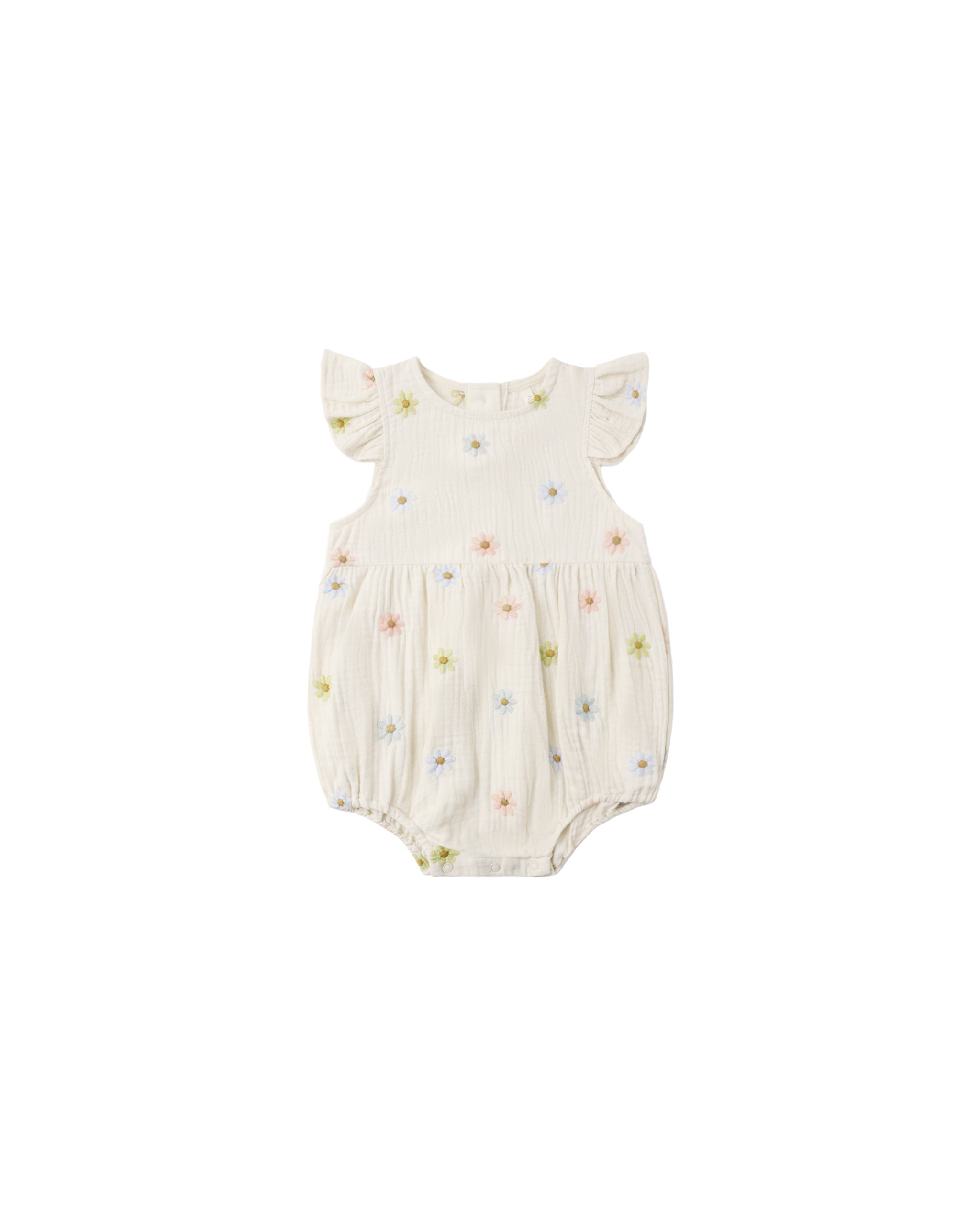 Rylee + Cru Amelia Romper - Embroidered Daisies