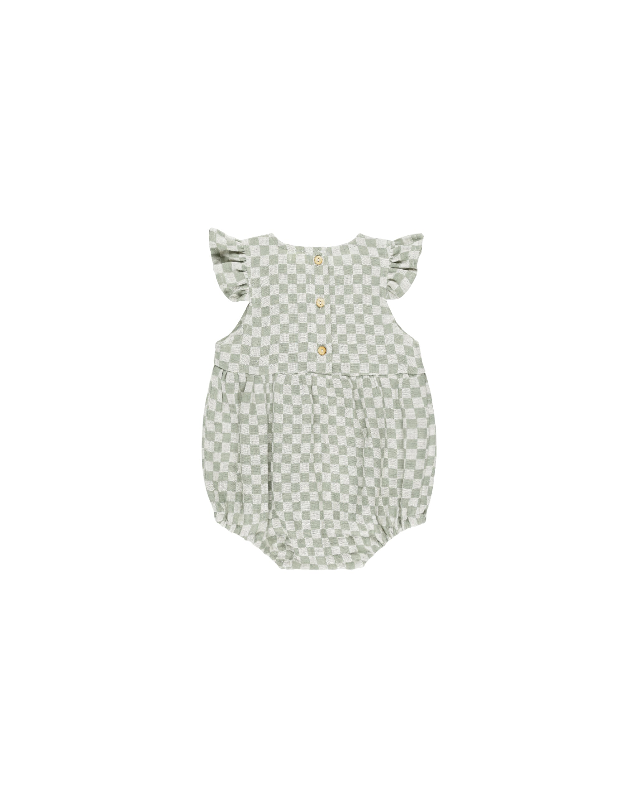 Rylee + Cru Amelia Romper - Sage Check