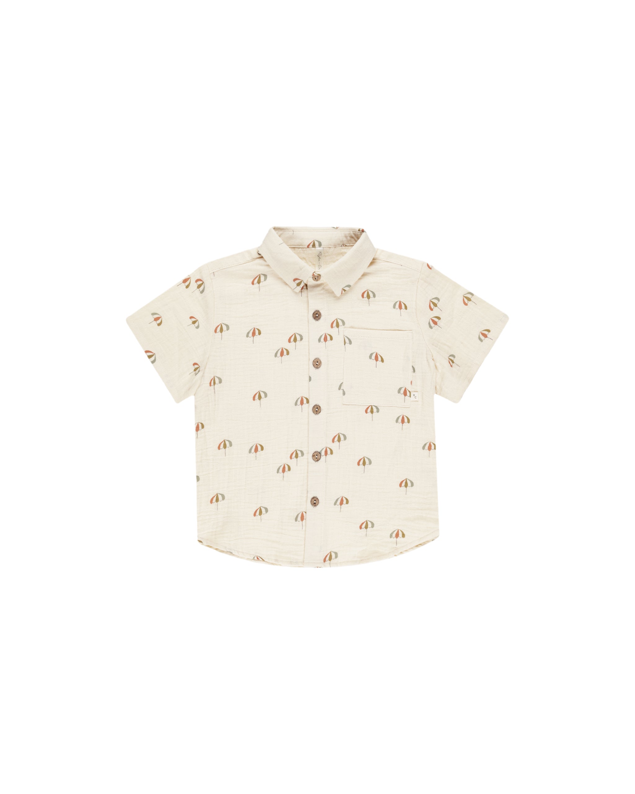 Rylee + Cru Collared Short Sleeve Shirt - Umbrellas