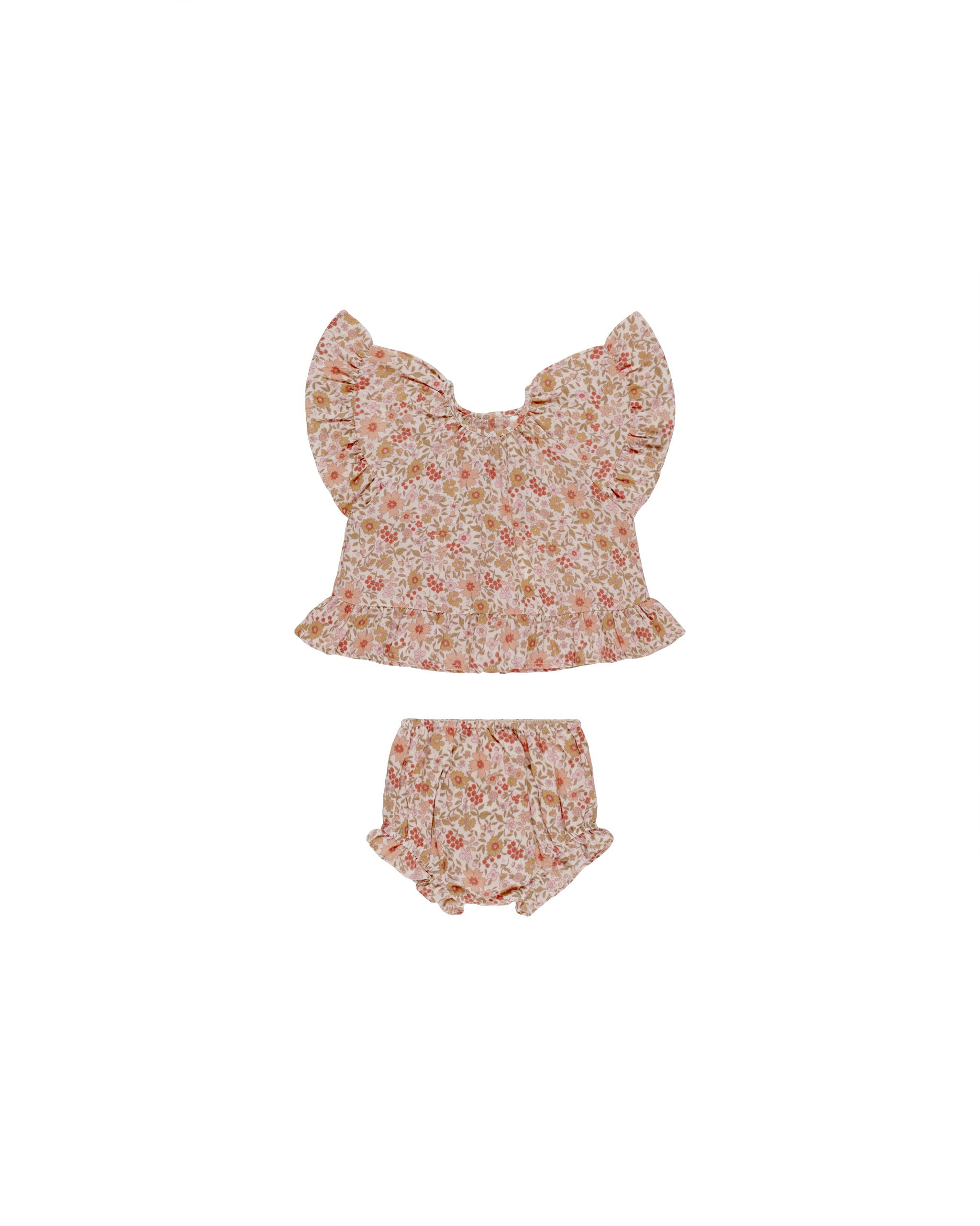 Rylee + Cru Butterfly Top + Bloomer Set - Pink Gardenia