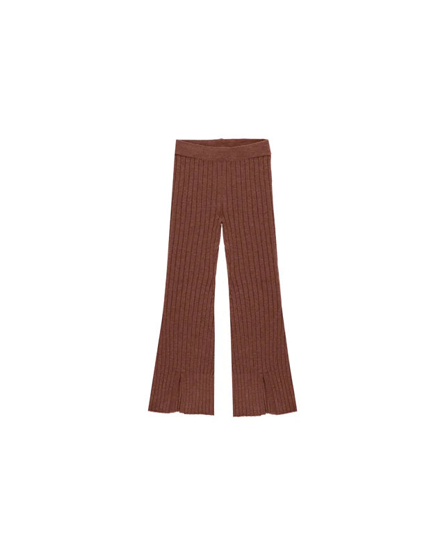 Rylee + Cru Flare Knit Pant - Brick