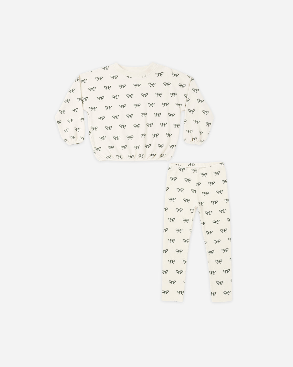 Rylee + Cru Spongey Knit Set - Evergreen Bows