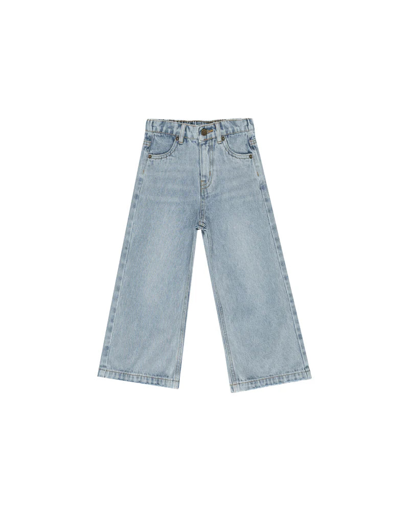 Rylee + Cru Straight Leg Pant - Light Washed Denim