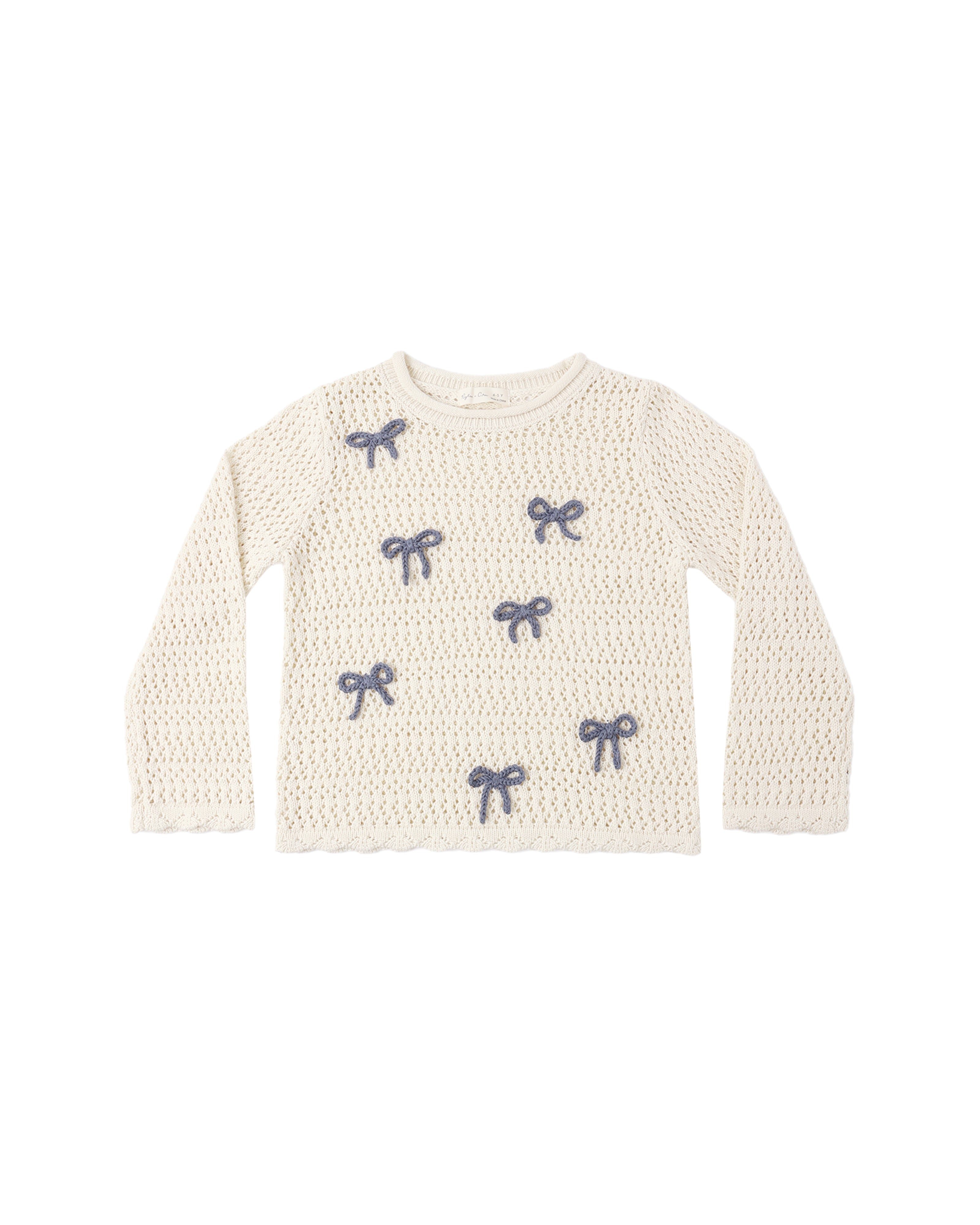 Rylee + Cru Crochet Knit Pullover - Bows