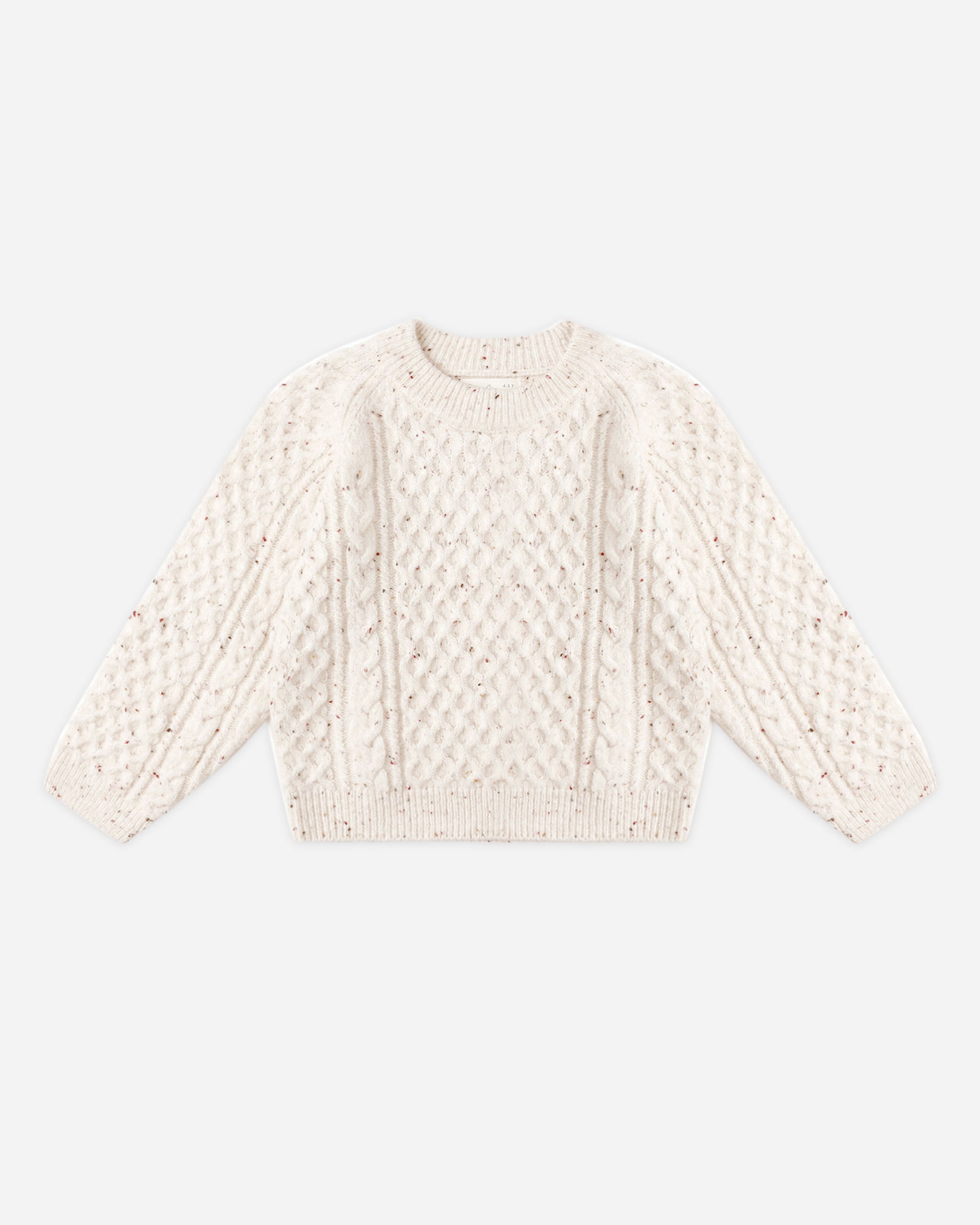 Rylee + Cru Cable Knit Sweater - Natural Speckled
