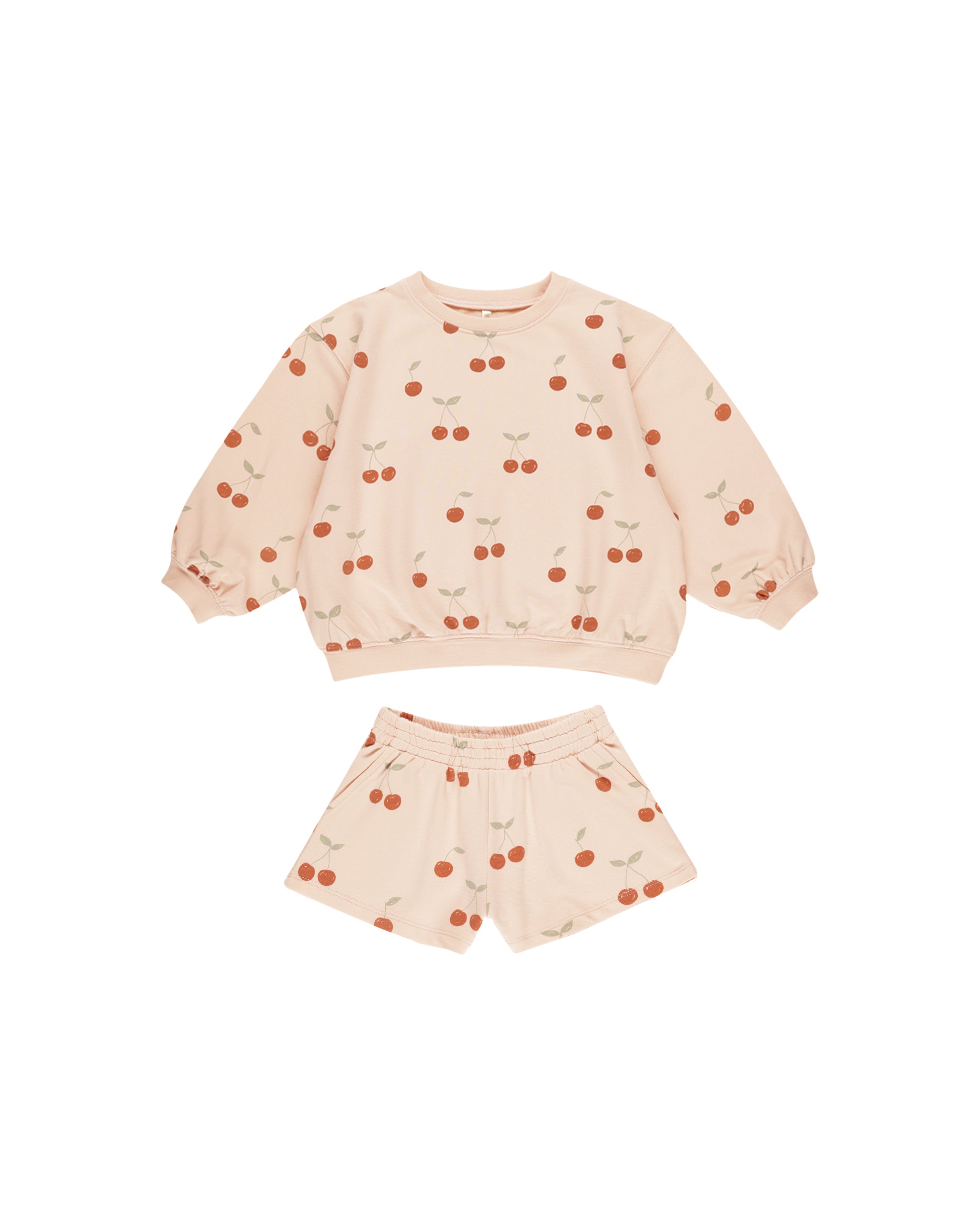 Rylee + Cru Summer Terry Set - Cherries