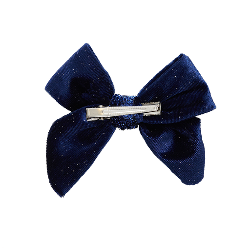 Pink Chicken Girls Velour Bow - Navy Sparkle