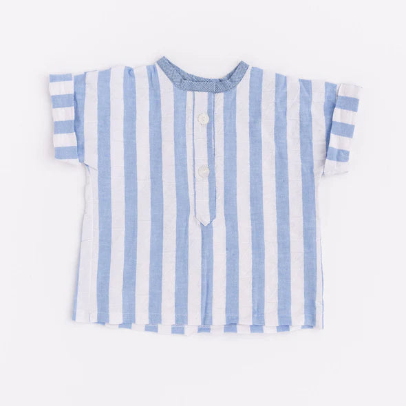 Thimble Collection Popover Shirt - Harbor Seersucker