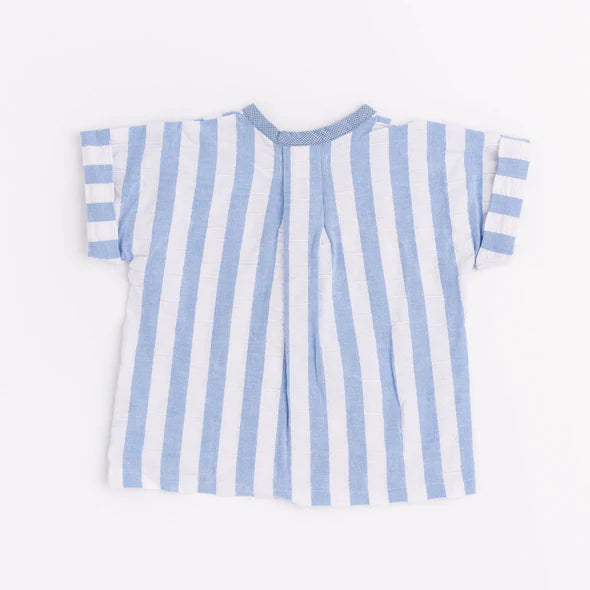 Thimble Collection Popover Shirt - Harbor Seersucker