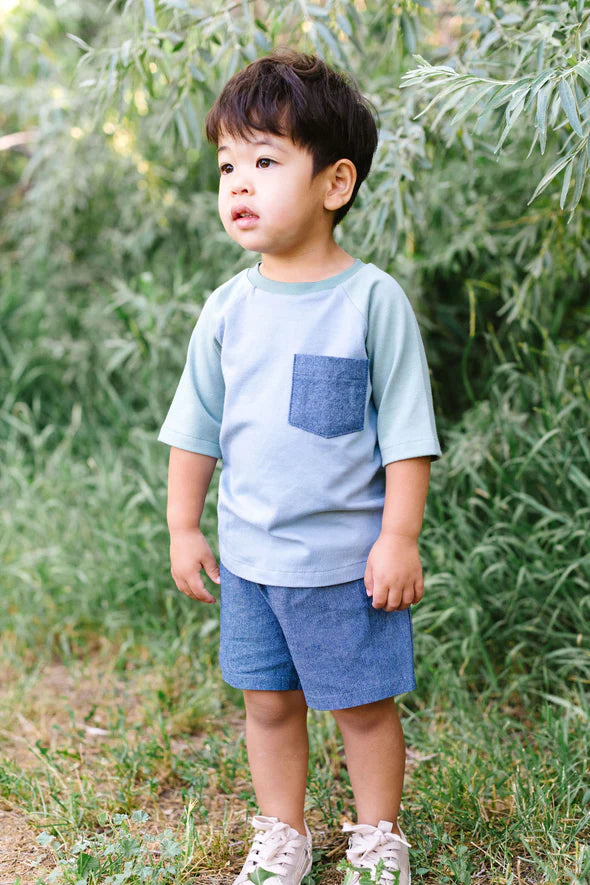Thimble Collection Easy Short - Dark Chambray