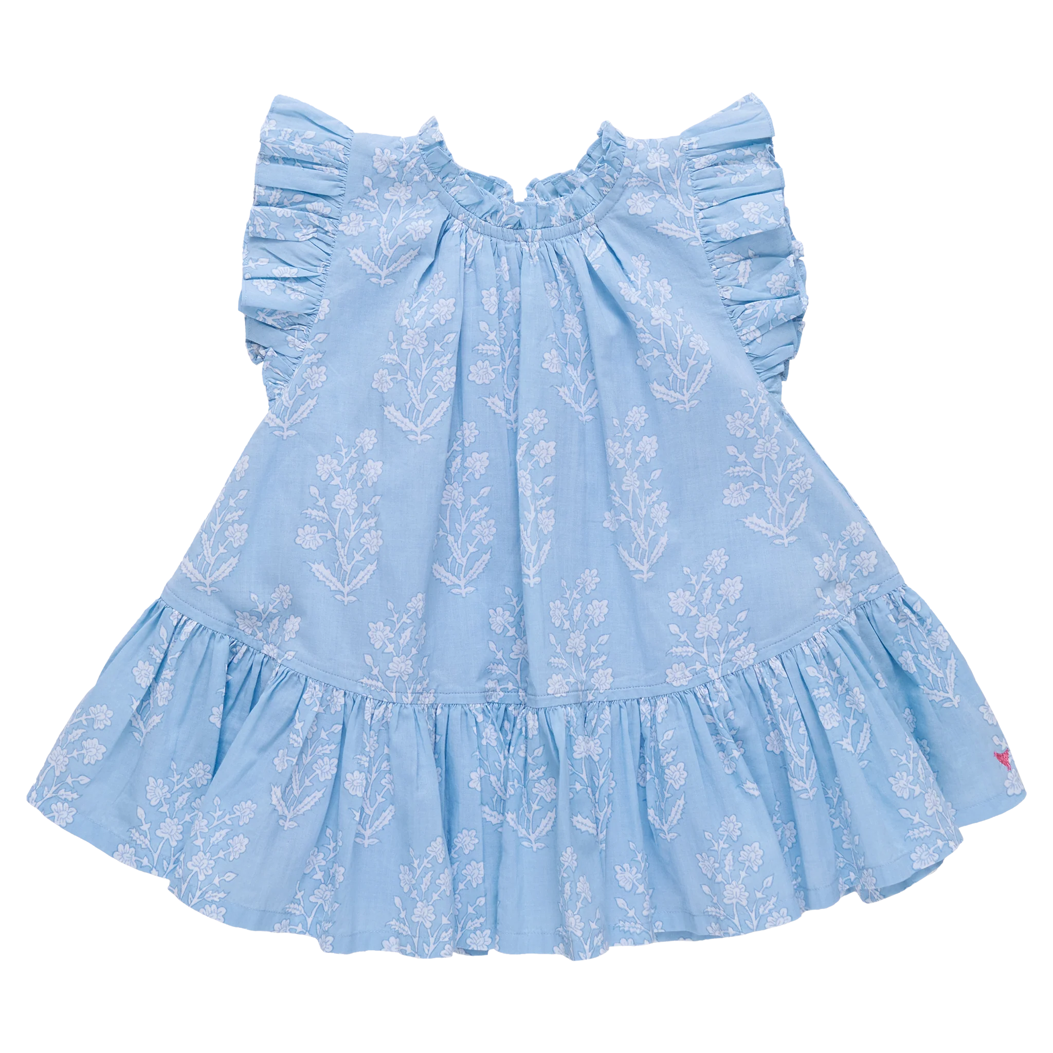 Pink Chicken Girls Harper Dress - Blue Dewdrop Block
