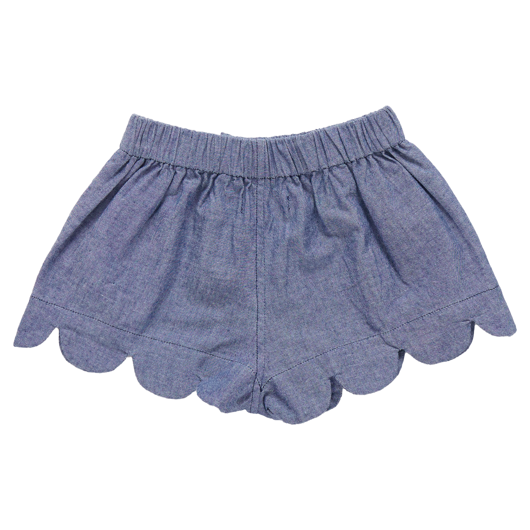 Pink Chicken Girls Scallop Short - Chambray