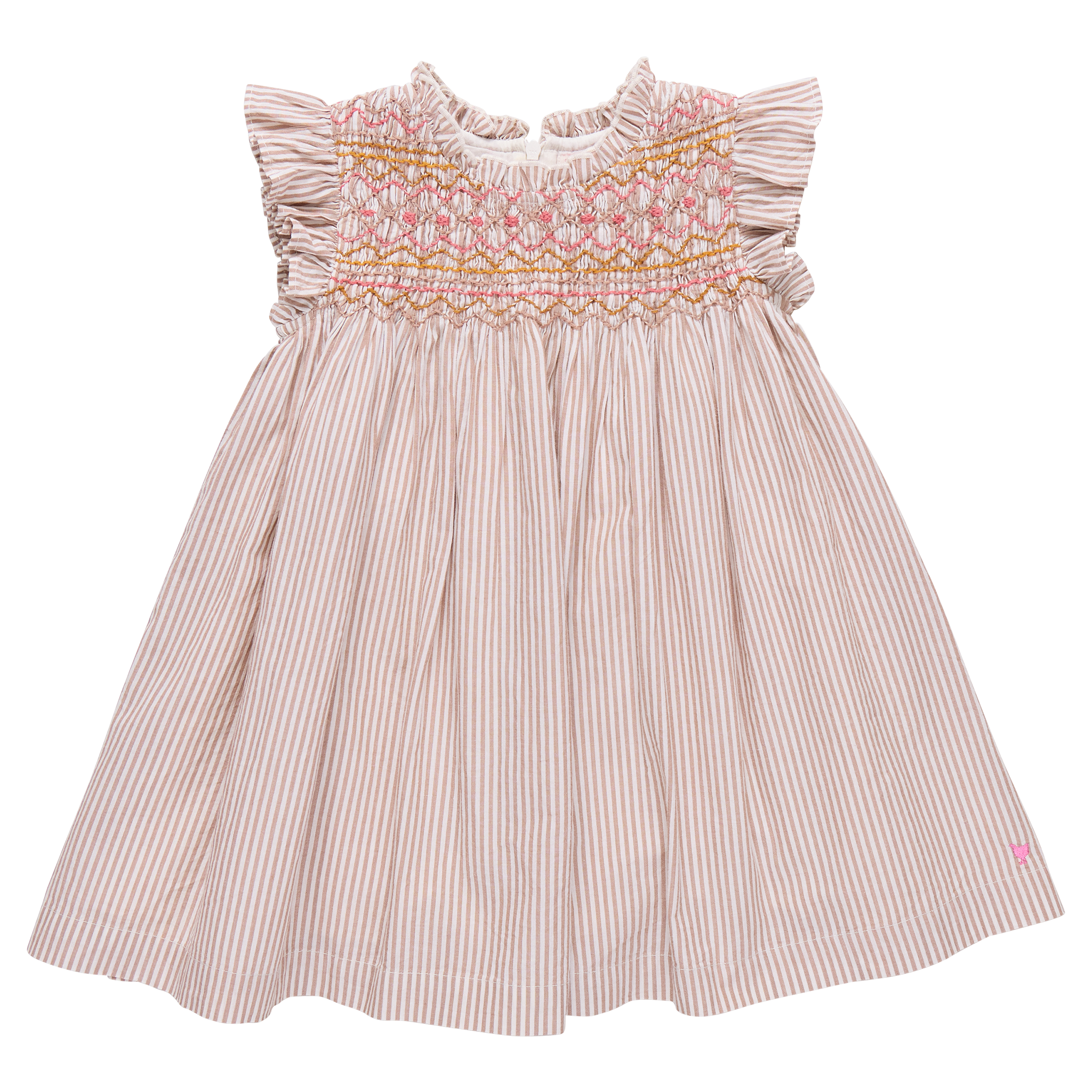 Pink Chicken Girls Stevie Dress - Tawny Brown Stripe