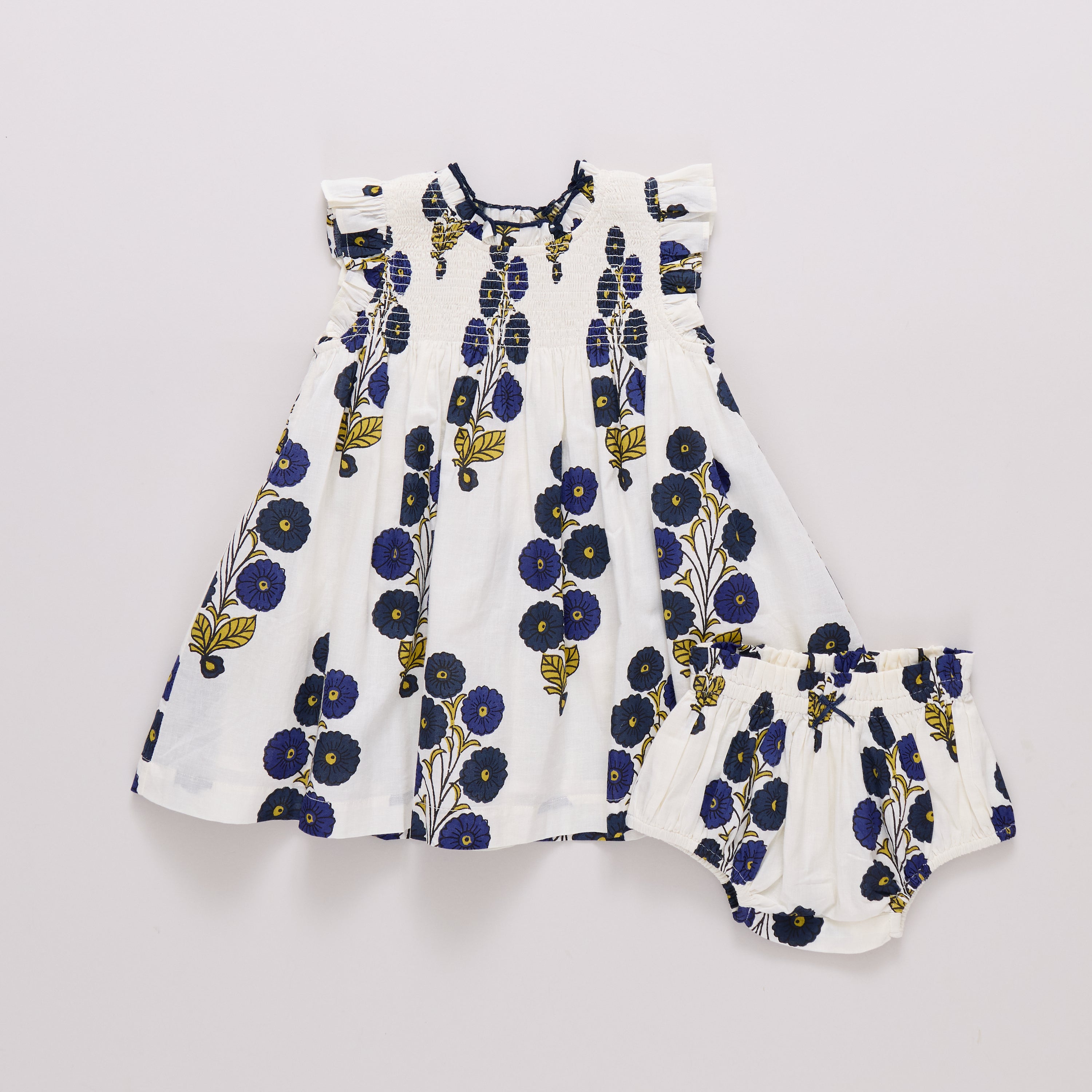 Pink Chicken Baby Girls Stevie Dress - Navy Buttercup Floral