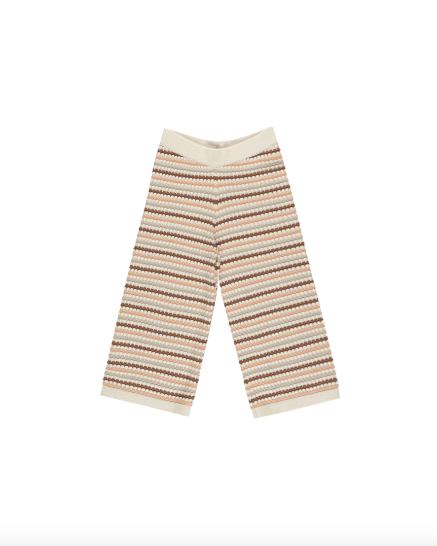 Rylee + Cru Knit Wide Leg Pant - Honeycomb Stripe