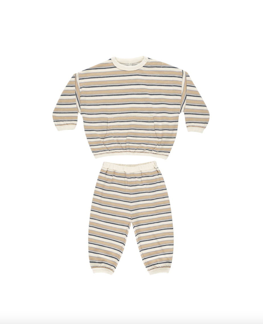 Rylee + Cru Relaxed Set - Blue Vintage Stripe