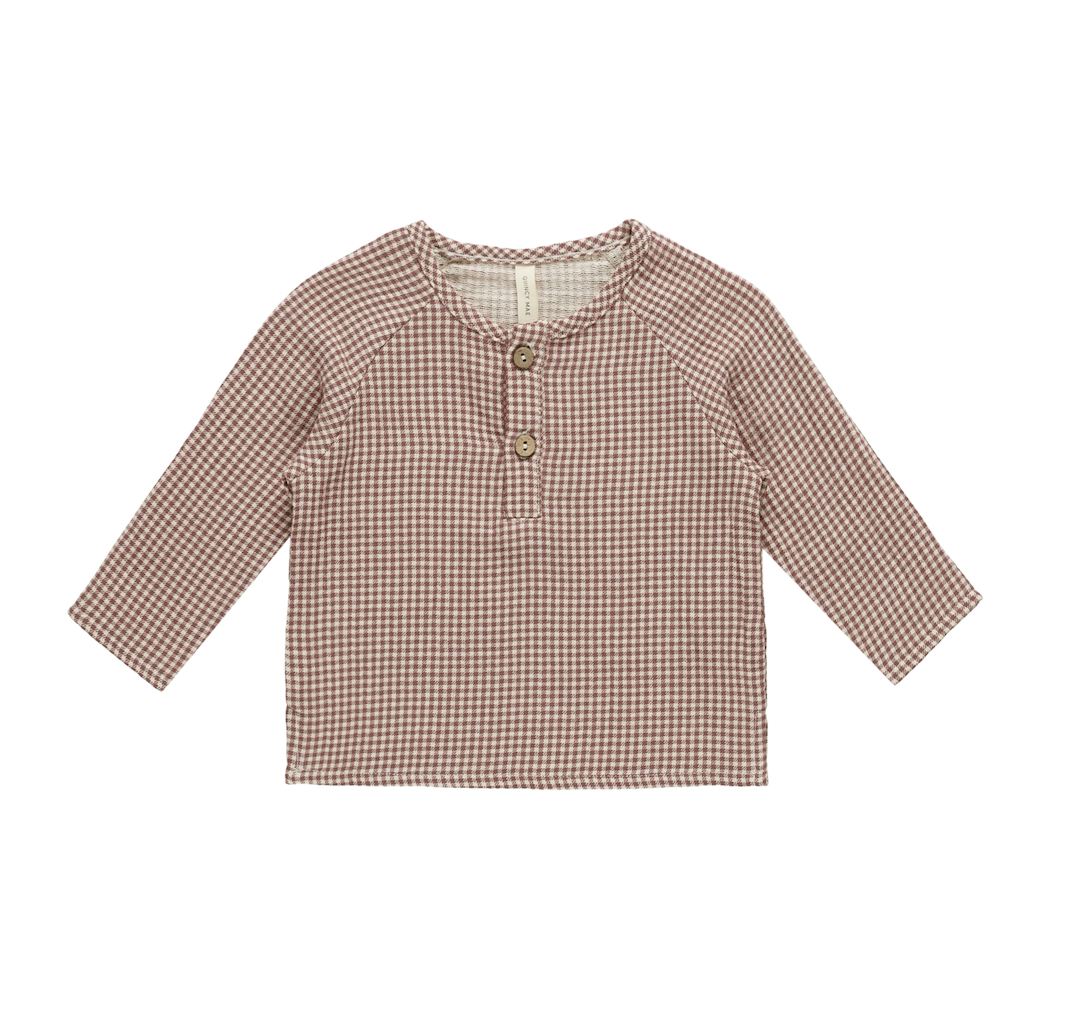 Quincy Mae Zion Shirt - Plum Gingham