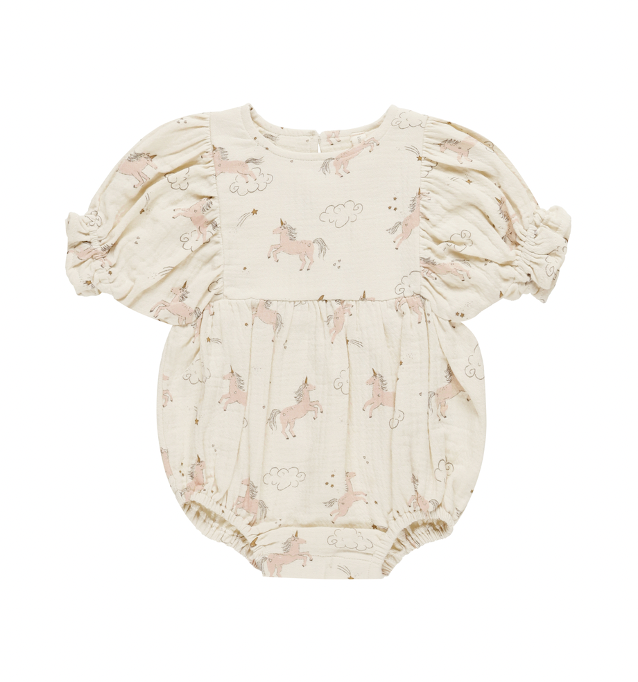 Quincy Mae Cosette Romper - Unicorns