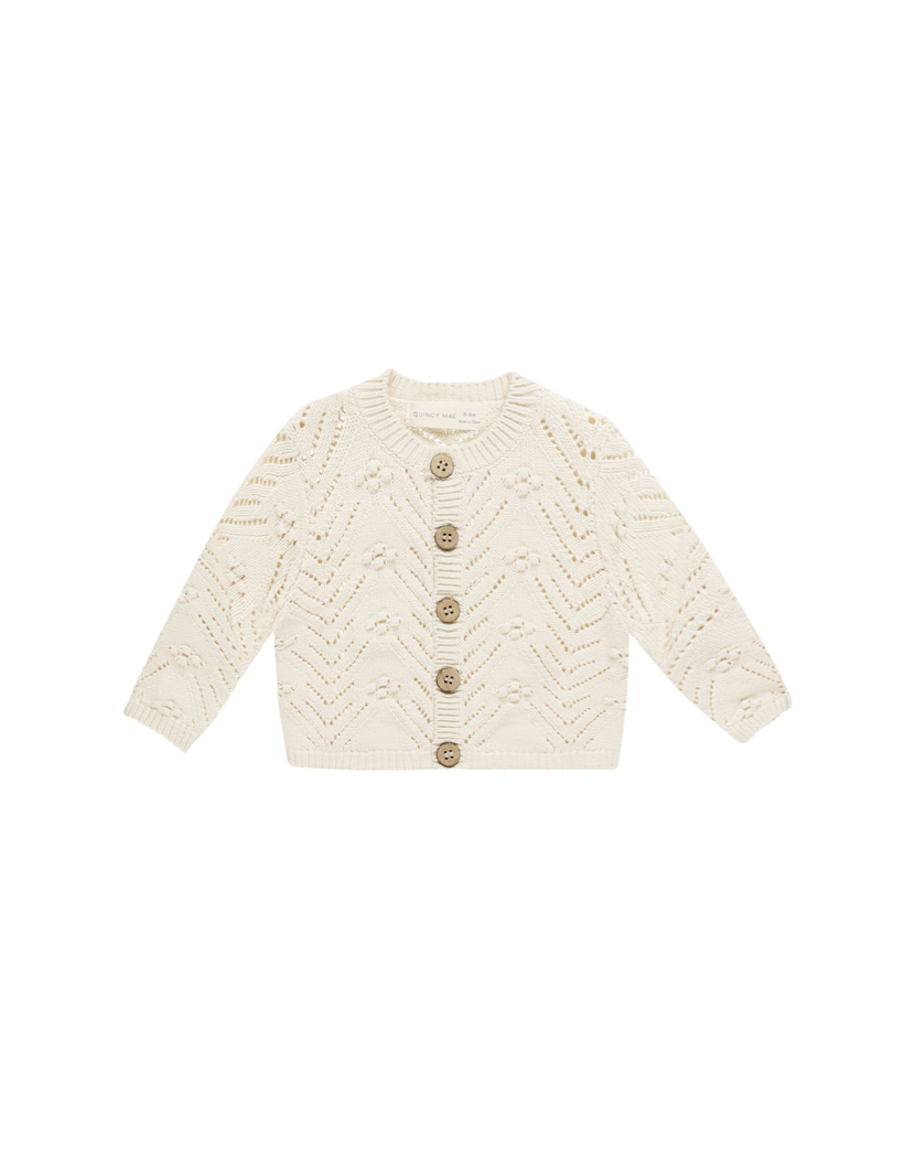 Quincy Mae Knit Cardigan - Natural