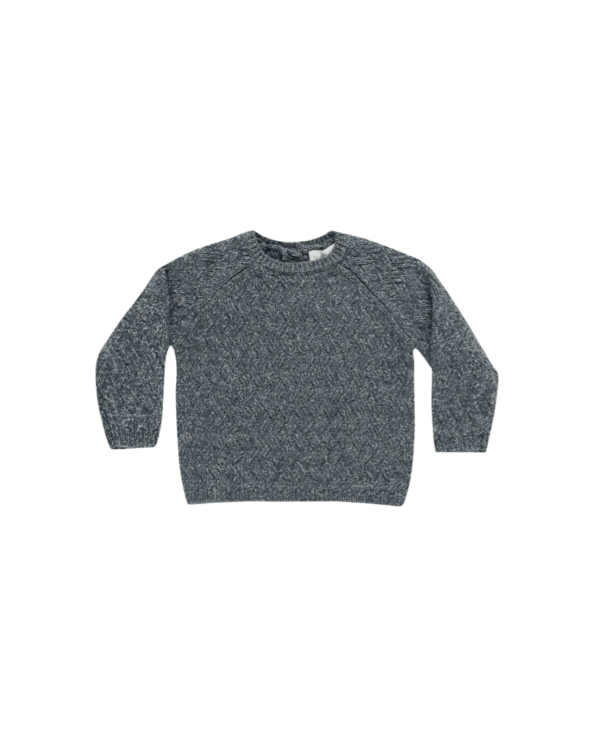 Quincy Mae Knit Sweater - Heathered Indigo