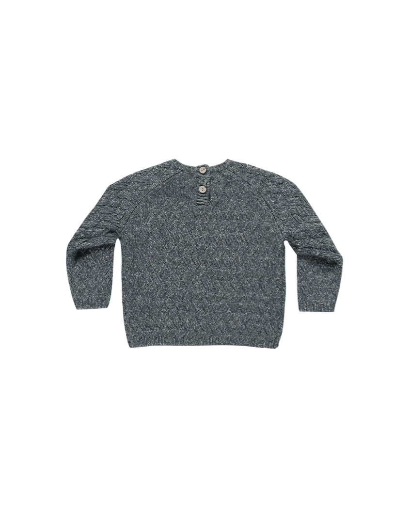 Quincy Mae Knit Sweater - Heathered Indigo