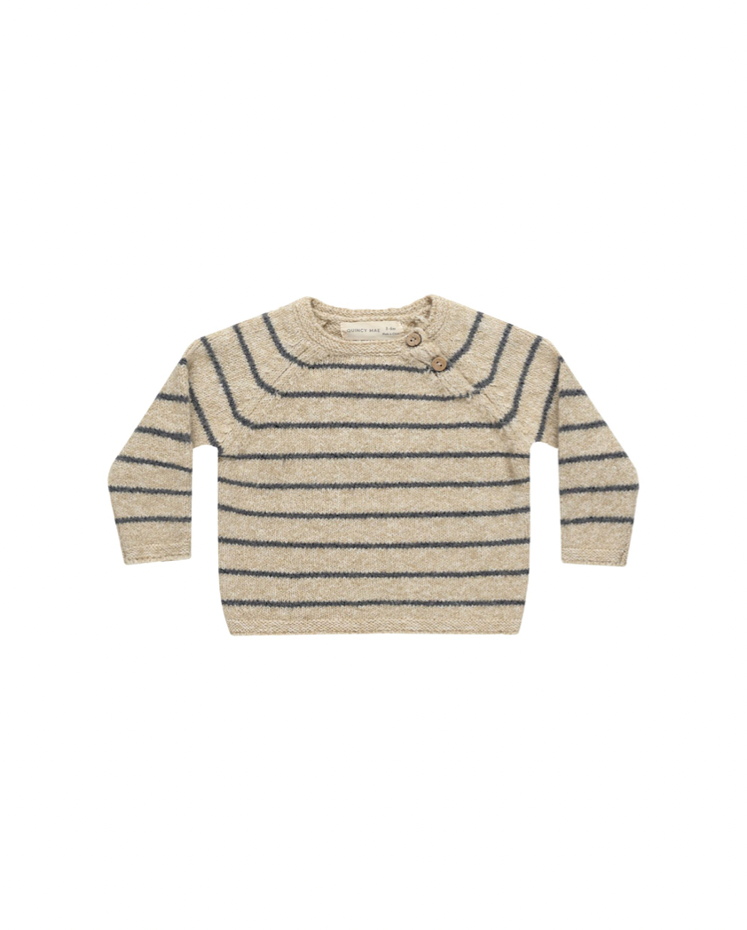 Quincy Mae Ace Knit Sweater - Indigo Stripe