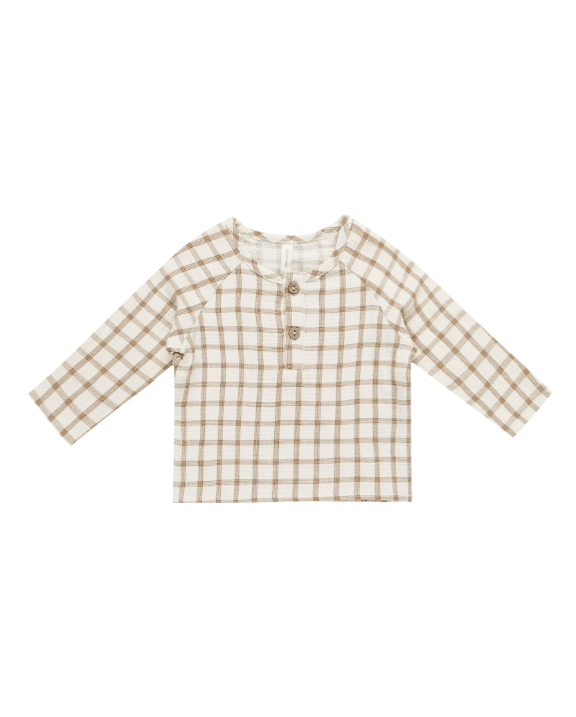 Quincy Mae Zion Shirt - Cinnamon Plaid