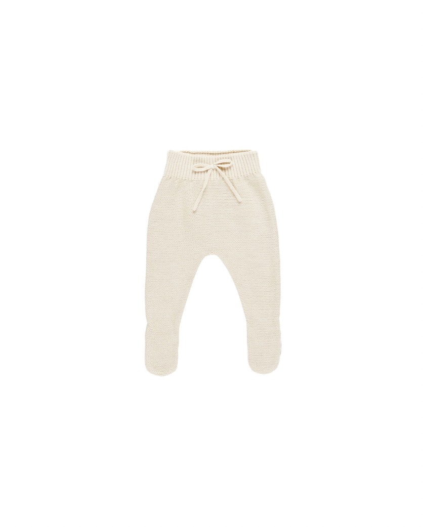 Quincy Mae Footed Knit Pant - Natural