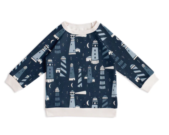 Winter Water Factory Sweatshirt - Lighthouses - Night Sky