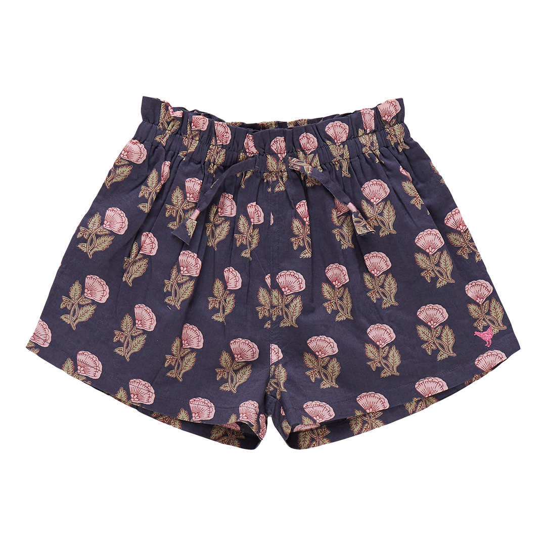 Pink Chicken Girls Theodore Short - Navy Flower Drop