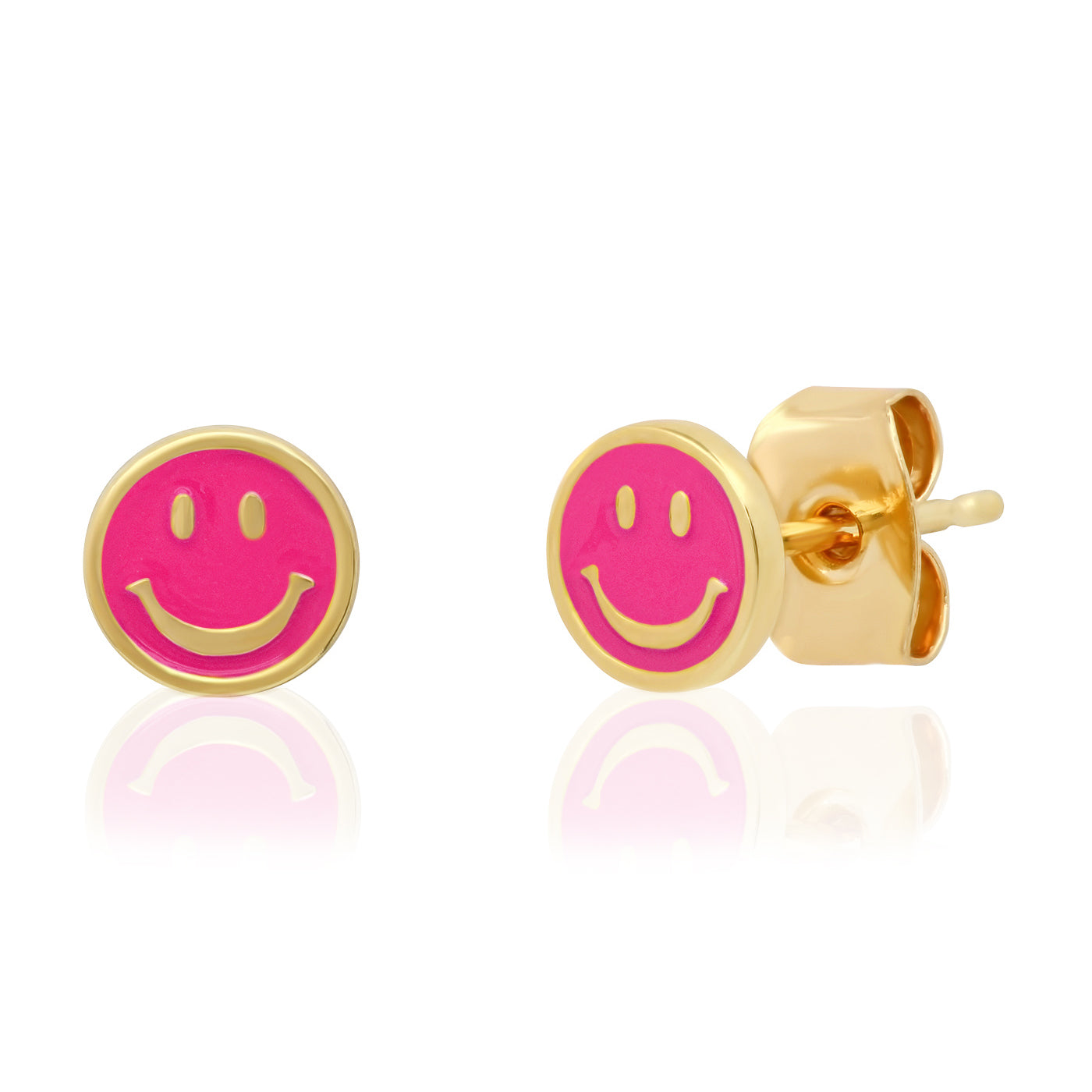 Enamel Smiley Earrings