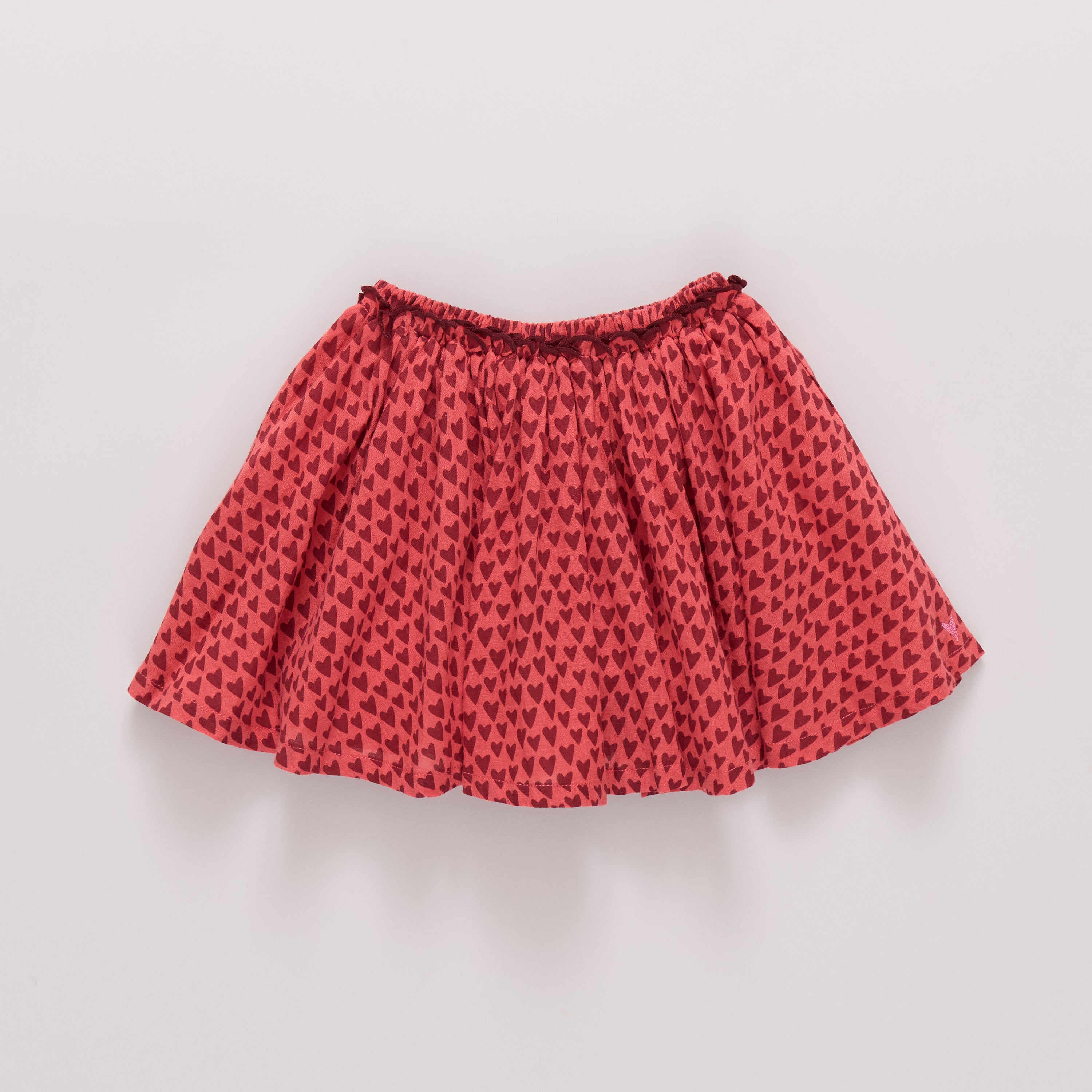 Pink Chicken Girls Gianna Skirt - Red Mini Hearts