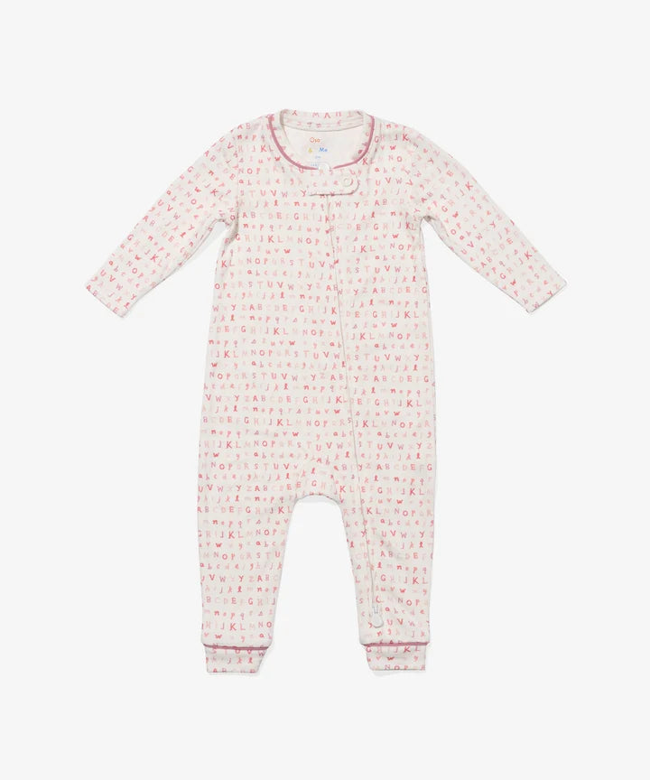 Oso & Me Ziggy Zip Romper - Pink ABCs