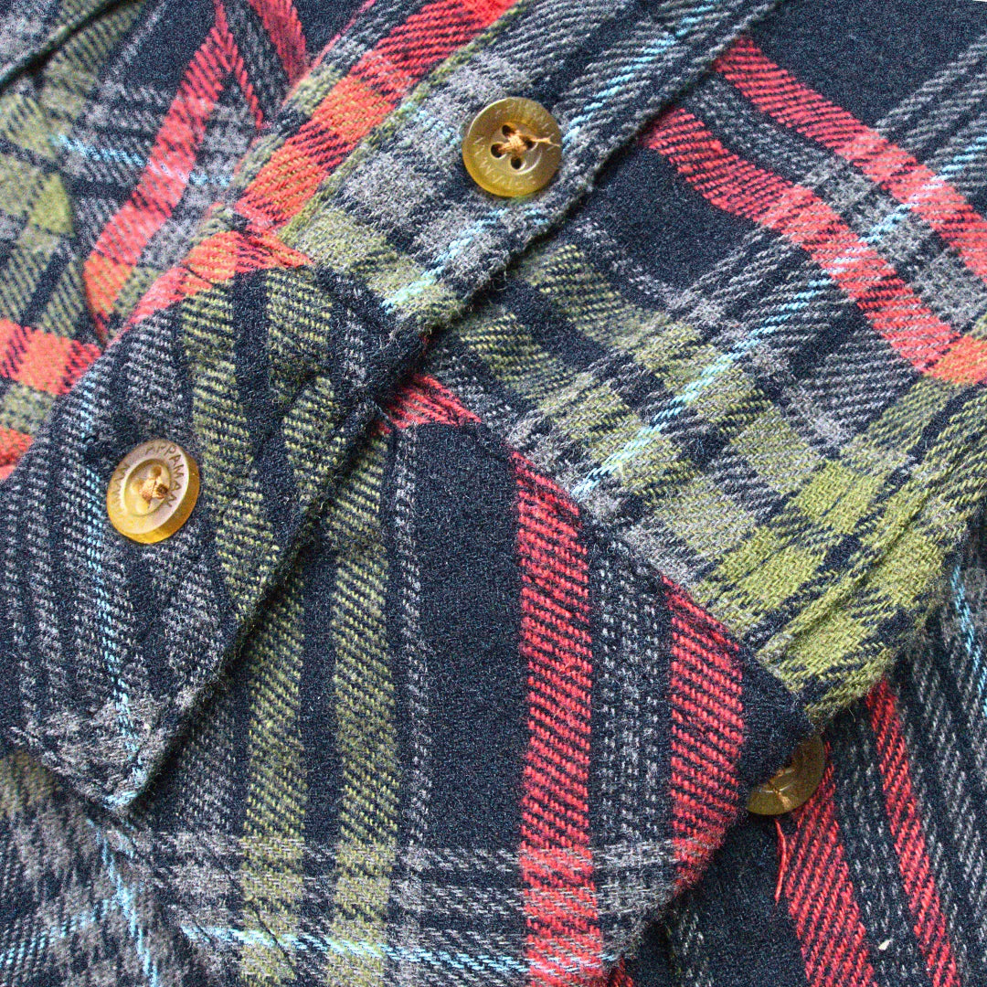 Appaman Flannel Shirt - Navy + Cranberry Plaid