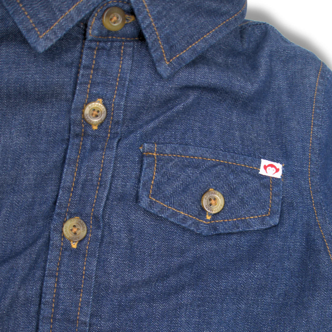 Appaman Glen Hooded Shirt - Denim