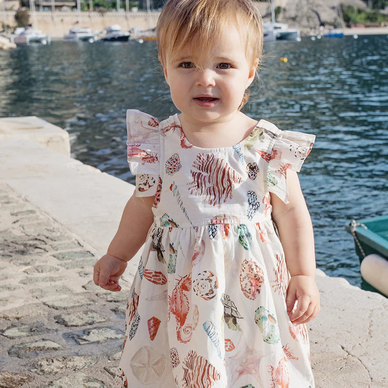 Pink Chicken Baby Girls Liv Dress Set - Watercolor Shells