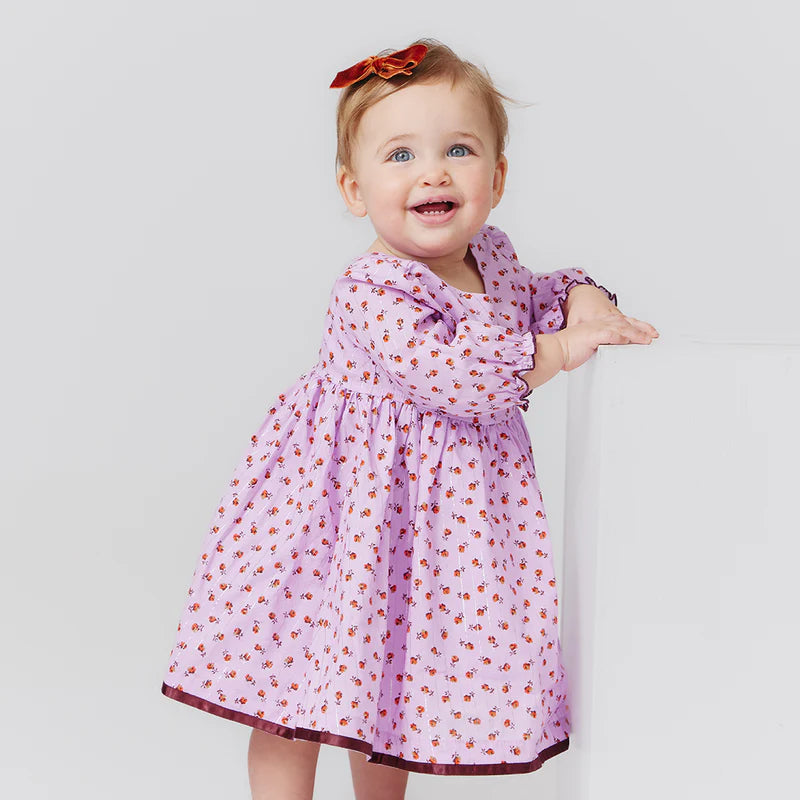 Pink Chicken Baby Girls Amma Dress Set - Lavender Tiny Roses