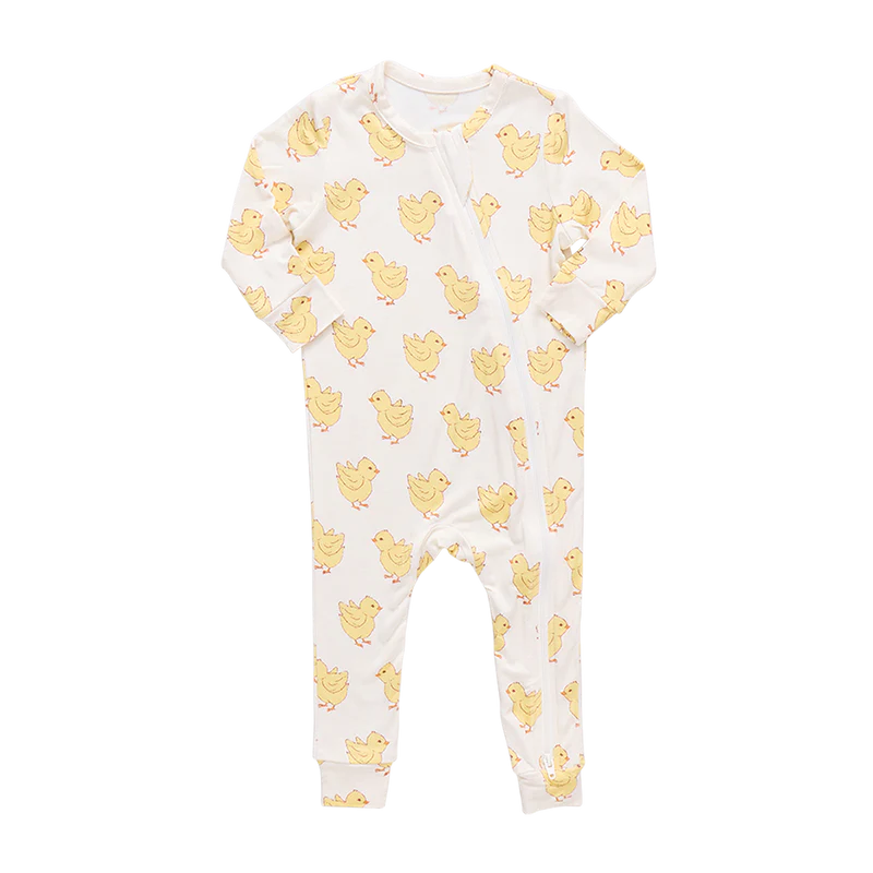 Pink Chicken Baby Bamboo Romper - Chicks