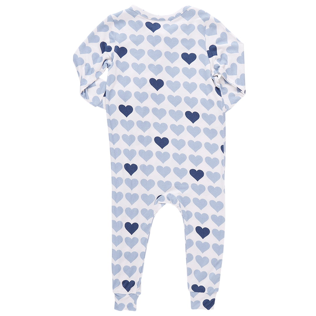 Pink Chicken Baby Bamboo Romper - Blue Tiny Hearts