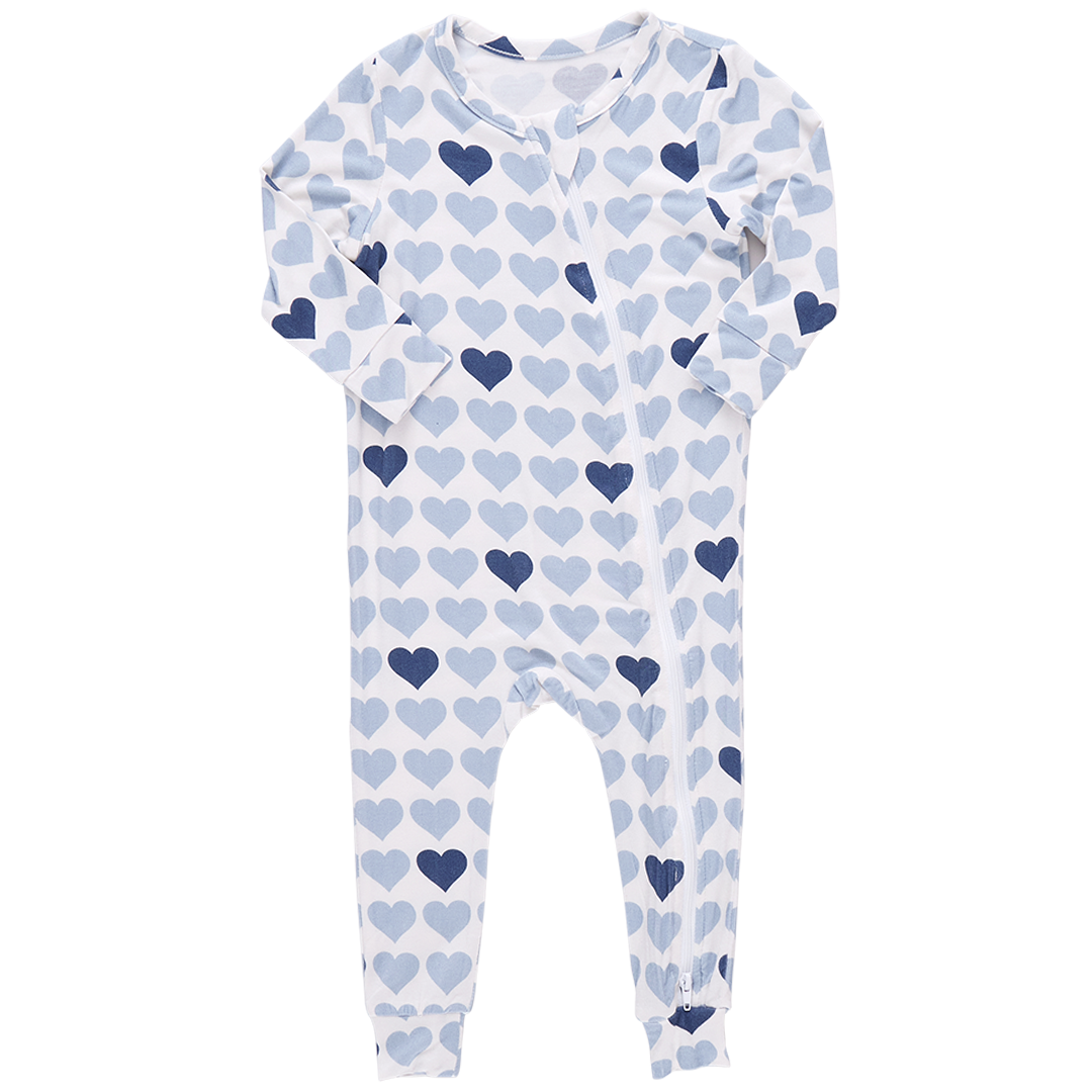 Pink Chicken Baby Bamboo Romper - Blue Tiny Hearts