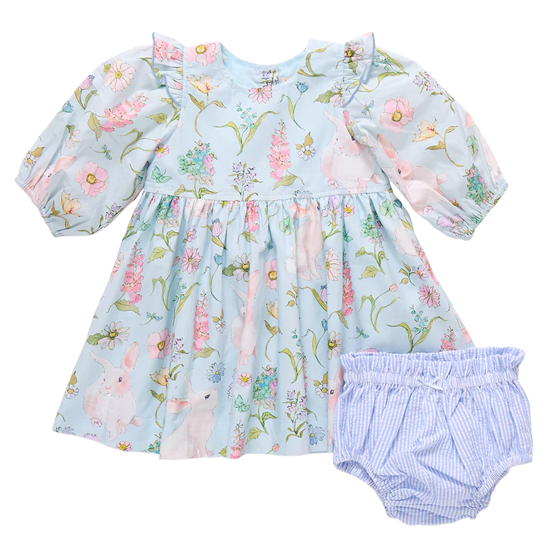 Pink Chicken Baby Girls Brooke Dress Set - Botanical Bunnies