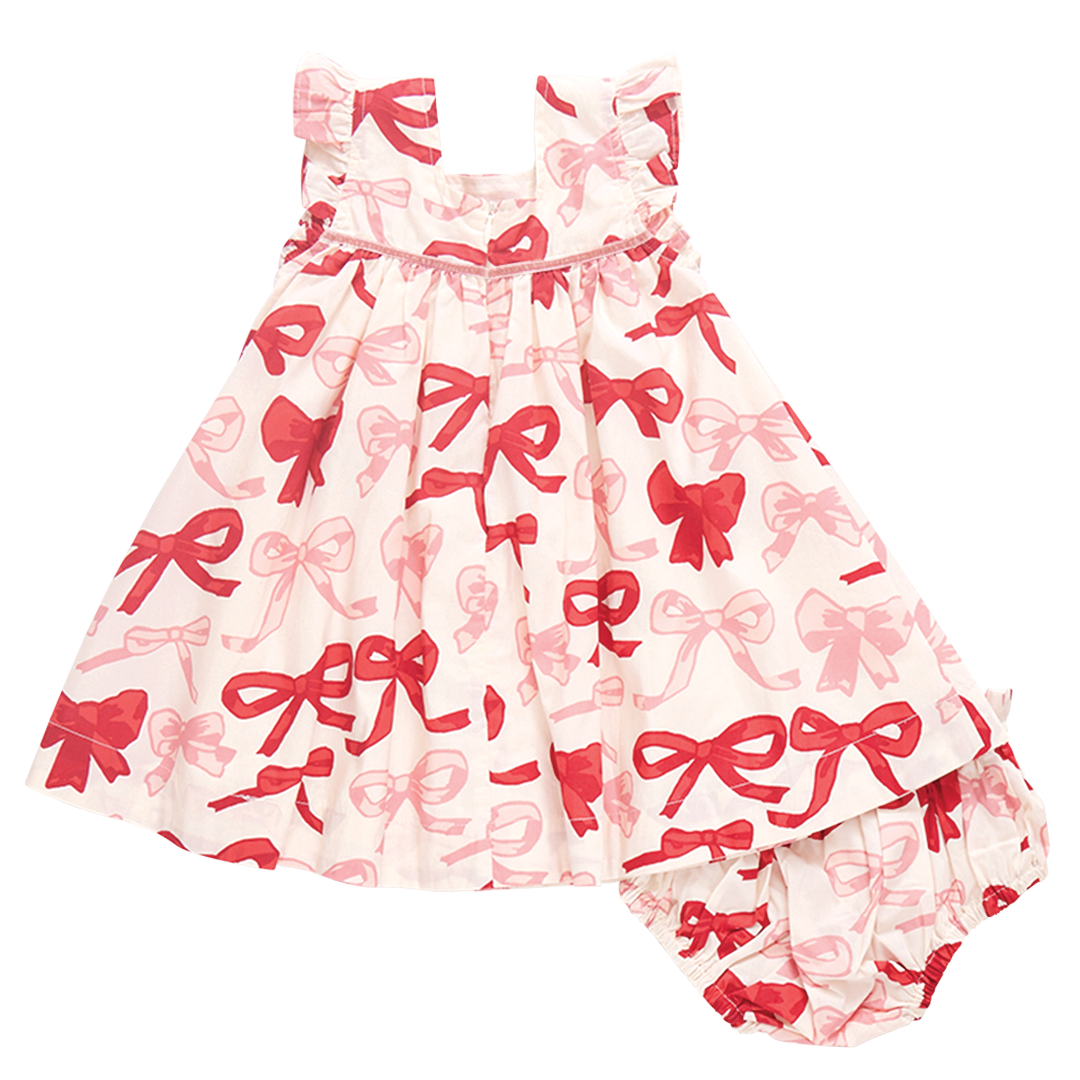 Pink Chicken Baby Girls Camelia Dress Set - Valentine Bows