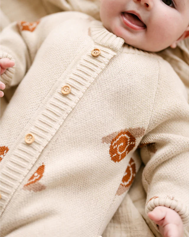 Dear Hayden Organic Snail Romper - Oatmeal